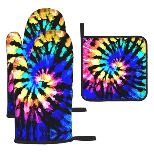 Exotic Tribe Ofenhandschuhe, Topflappen, Batik-Stil, 3-teilig, hitzebeständig, perfekt zum Backen, Grillen und Mikrowellenofen Exotic Tribe Ofenhandschuhe, Topflappen, Batik-Stil, 3-teilig, hitzebeständig, perfekt zum Backen, Grillen und Mikrowellenofen von JaoXer