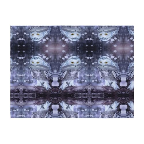 Flanelldecke, weich, gemütlich, 203,2 x 152,4 cm, Motiv: Arktische Eule, bedruckt, für Bett, Sofa und Reisen, leicht, hypoallergen Flanelldecke, weich, gemütlich, 203,2 x 152,4 cm, Motiv: Arktische Eule, bedruckt, für Bett, Sofa und Reisen, leicht, hypoallergen von JaoXer