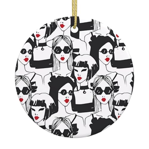 Frauen Sonnenbrille Weihnachtsbaum Keramik Hängende Dekorative Ornamente für Weihnachten, Feiertage - Wandhalterung Dekor für Zuhause, Partys Frauen Sonnenbrille Weihnachtsbaum Keramik Hängende Dekorative Ornamente für Weihnachten, Feiertage - Wandhalterung Dekor für Zuhause, Partys von JaoXer