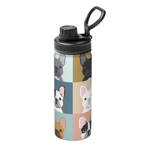 French Bulldog Isolierter Wasserkocher, 530 ml, doppelwandige Thermoskanne für heiße und kalte Getränke, perfekt für Reisen, Camping French Bulldog Isolierter Wasserkocher, 530 ml, doppelwandige Thermoskanne für heiße und kalte Getränke, perfekt für Reisen, Camping von JaoXer