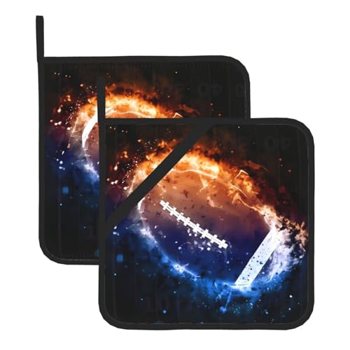Galaxy Space American Football Topflappen-Sets für Küche und Grill, hitzebeständige Hotpads und Topflappen, perfekt zum Backen, Grillen Galaxy Space American Football Topflappen-Sets für Küche und Grill, hitzebeständige Hotpads und Topflappen, perfekt zum Backen, Grillen von JaoXer