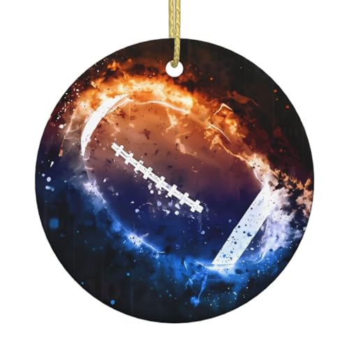 Galaxy Space American Football Weihnachtsbaum Keramik hängende dekorative Ornamente für Weihnachten, Feiertage - Wandhalterung Dekor für Zuhause, Partys Galaxy Space American Football Weihnachtsbaum Keramik hängende dekorative Ornamente für Weihnachten, Feiertage - Wandhalterung Dekor für Zuhause, Partys von JaoXer