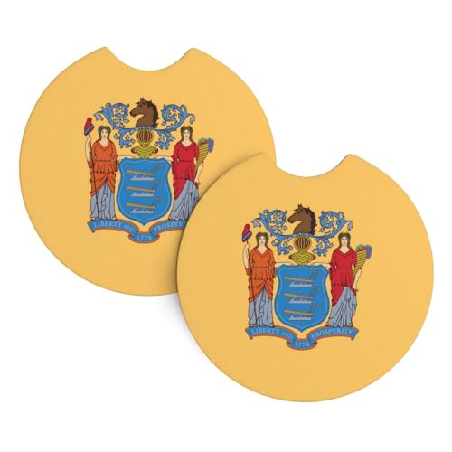 Getränkehalter mit Flagge von New Jersey, 2 Stück, Universal-Getränkeuntersetzer für LKW, SUVs, Vans, Boote, Auto-Geschenk Getränkehalter mit Flagge von New Jersey, 2 Stück, Universal-Getränkeuntersetzer für LKW, SUVs, Vans, Boote, Auto-Geschenk von JaoXer