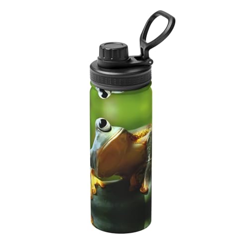 Green Frog Isolierter Sportwasserkocher, doppelwandige Thermoskanne für heiße und kalte Getränke, 530 ml, perfekt für Reisen, Camping Green Frog Isolierter Sportwasserkocher, doppelwandige Thermoskanne für heiße und kalte Getränke, 530 ml, perfekt für Reisen, Camping von JaoXer