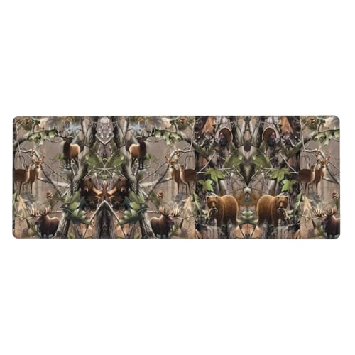 Großes Mauspad mit Wildtierjagd, Hirsch, Bär, Elch, Druck, 30 x 80 cm, Gaming-Schreibtischunterlage, erweiterter Schutz für Zuhause, Büro, Computer Großes Mauspad mit Wildtierjagd, Hirsch, Bär, Elch, Druck, 30 x 80 cm, Gaming-Schreibtischunterlage, erweiterter Schutz für Zuhause, Büro, Computer von JaoXer