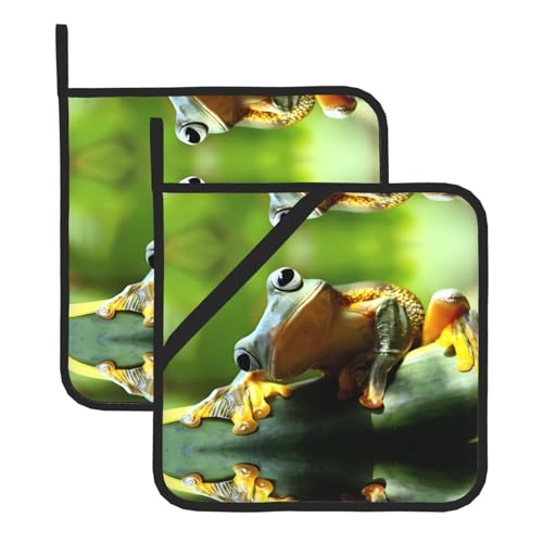 Grüner Frosch Topflappen-Sets für Küche und Grill, hitzebeständige Hotpads und Topflappen, perfekt zum Backen, Grillen Grüner Frosch Topflappen-Sets für Küche und Grill, hitzebeständige Hotpads und Topflappen, perfekt zum Backen, Grillen von JaoXer