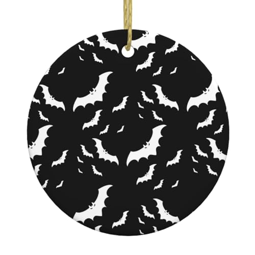 Halloween fliegende Fledermäuse Keramik Weihnachtsbaum Ornament – festliche, runde hängende Dekoration für Weihnachten, Feiertage, Hochzeiten und mehr Halloween fliegende Fledermäuse Keramik Weihnachtsbaum Ornament – festliche, runde hängende Dekoration für Weihnachten, Feiertage, Hochzeiten und mehr von JaoXer