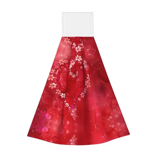 Handtücher zum Aufhängen, Motiv: rote Herzen, Blumen, Koralle, Samt, schnell trocknende Reinigungstücher für Küche, Bad, Camping und mehr Handtücher zum Aufhängen, Motiv: rote Herzen, Blumen, Koralle, Samt, schnell trocknende Reinigungstücher für Küche, Bad, Camping und mehr von JaoXer