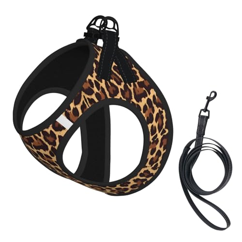 Hundegeschirr für kleine Haustiere, kleine Größe, cooler Geparden-Leopardenmuster, verstellbar, für Katzen und Hunde, perfekt für Spaziergänge im Freien Hundegeschirr für kleine Haustiere, kleine Größe, cooler Geparden-Leopardenmuster, verstellbar, für Katzen und Hunde, perfekt für Spaziergänge im Freien von JaoXer