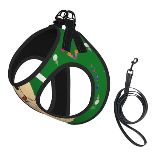 Hundegeschirr mit Leine, Größe S, Cartoon-Hund auf Gras, verstellbar, für Katzen und Hunde, perfekt für Spaziergänge im Freien Hundegeschirr mit Leine, Größe S, Cartoon-Hund auf Gras, verstellbar, für Katzen und Hunde, perfekt für Spaziergänge im Freien von JaoXer
