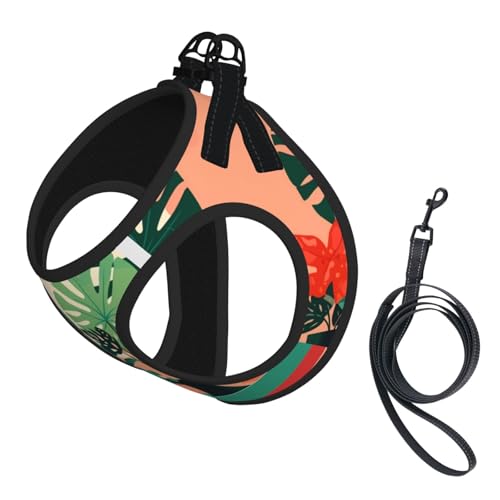 Hundegeschirr mit Leine, Größe S, für den Innenbereich, mit grünen Pflanzen, verstellbar, für Katzen und Hunde, perfekt für Spaziergänge im Freien Hundegeschirr mit Leine, Größe S, für den Innenbereich, mit grünen Pflanzen, verstellbar, für Katzen und Hunde, perfekt für Spaziergänge im Freien von JaoXer