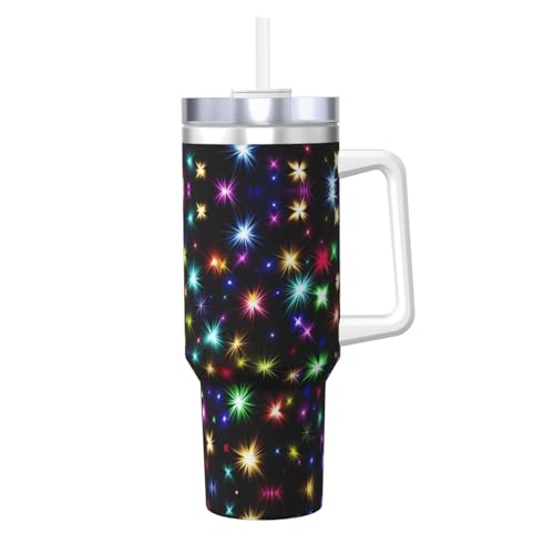 Ice Bully Bright Beautiful Colorful Kunstdruck Edelstahl Isolierter Becher mit Griff und Strohhalm – perfekt für Reisen und Sport Ice Bully Bright Beautiful Colorful Kunstdruck Edelstahl Isolierter Becher mit Griff und Strohhalm – perfekt für Reisen und Sport von JaoXer