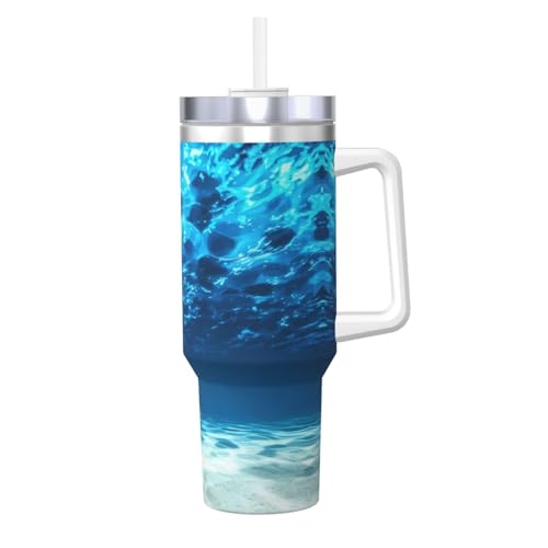 Ice Bully Isolierbecher mit Griff und Strohhalm, Unterwasser-Motiv, Edelstahl, 1,2 l, perfekt für Reisen und Sport Ice Bully Isolierbecher mit Griff und Strohhalm, Unterwasser-Motiv, Edelstahl, 1,2 l, perfekt für Reisen und Sport von JaoXer