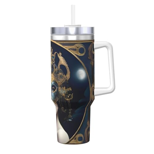 Ice Bully a MoonlitMasquerade Edelstahl-Isolierbecher mit Griff und Strohhalm, perfekt für Reisen und Sport, 1,2 l Ice Bully a MoonlitMasquerade Edelstahl-Isolierbecher mit Griff und Strohhalm, perfekt für Reisen und Sport, 1,2 l von JaoXer