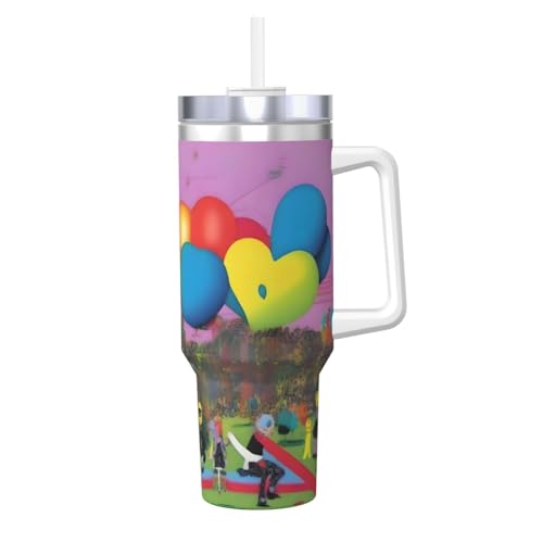 Ice Bully a PetrifyingParade Edelstahl-Isolierbecher mit Griff und Strohhalm, perfekt für Reisen und Sport, 1,2 l von JaoXer
