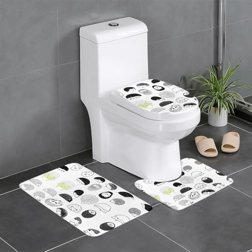Igel 3-teiliges Badezimmerteppich-Set, WC-Bodenteppich, Badewanne, Dusche, waschbare Matten – bequeme und langlebige Badteppiche Igel 3-teiliges Badezimmerteppich-Set, WC-Bodenteppich, Badewanne, Dusche, waschbare Matten – bequeme und langlebige Badteppiche von JaoXer