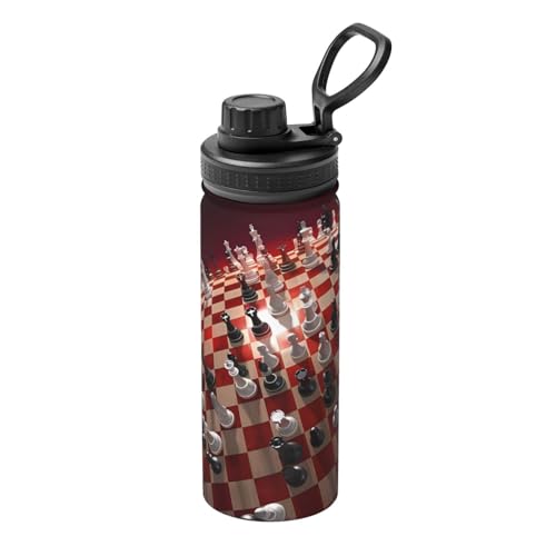 International Chess Isolierter Wasserkocher, 530 ml, doppelwandige Thermoskanne für heiße und kalte Getränke, perfekt für Reisen, Camping von JaoXer