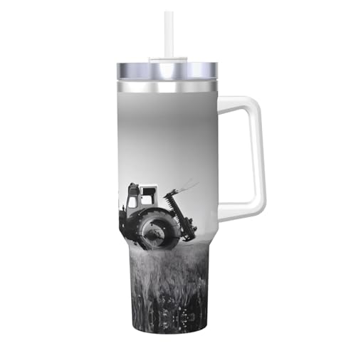 Isolierbecher aus Edelstahl mit Griff und Strohhalm, 1,2 l, ideal für Reisen und Sport Isolierbecher aus Edelstahl mit Griff und Strohhalm, 1,2 l, ideal für Reisen und Sport von JaoXer