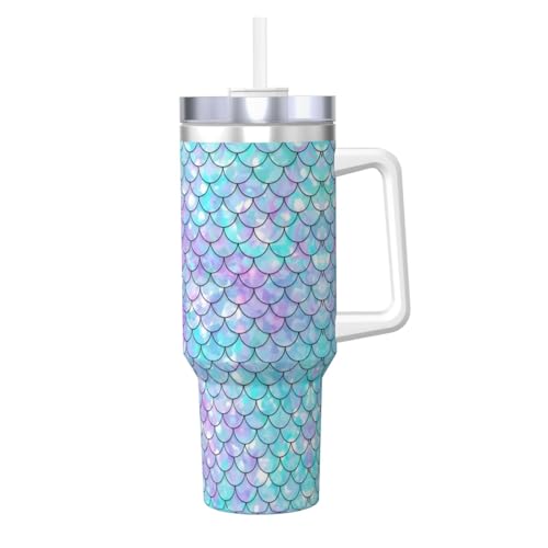 Isolierbecher aus Edelstahl mit Griff und Strohhalm, 1,2 l, ideal für Reisen und Sport Isolierbecher aus Edelstahl mit Griff und Strohhalm, 1,2 l, ideal für Reisen und Sport von JaoXer