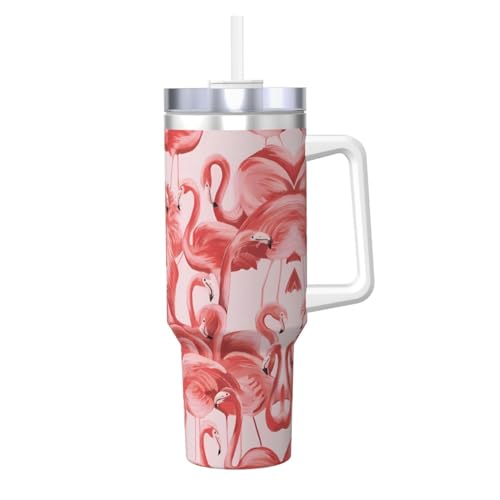 Isolierbecher aus Edelstahl mit Griff und Strohhalm, ideal für Reisen und Sport, 1,2 l Isolierbecher aus Edelstahl mit Griff und Strohhalm, ideal für Reisen und Sport, 1,2 l von JaoXer