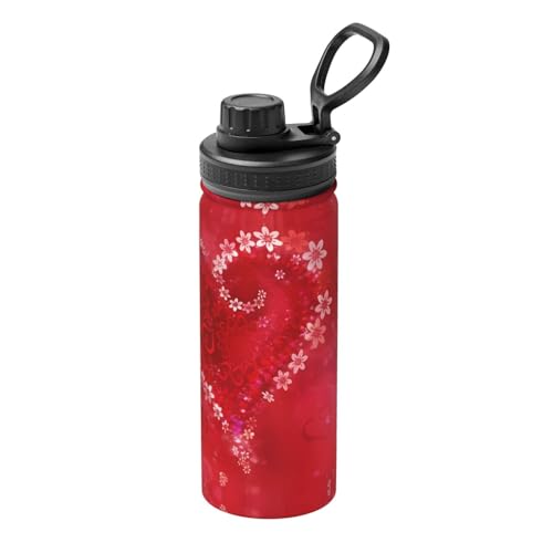 Isolierter Wasserkocher für den Valentinstag, Motiv: rote Herzblume, 530 ml, doppelwandige Thermoskanne für heiße und kalte Getränke, perfekt für Reisen, Camping Isolierter Wasserkocher für den Valentinstag, Motiv: rote Herzblume, 530 ml, doppelwandige Thermoskanne für heiße und kalte Getränke, perfekt für Reisen, Camping von JaoXer