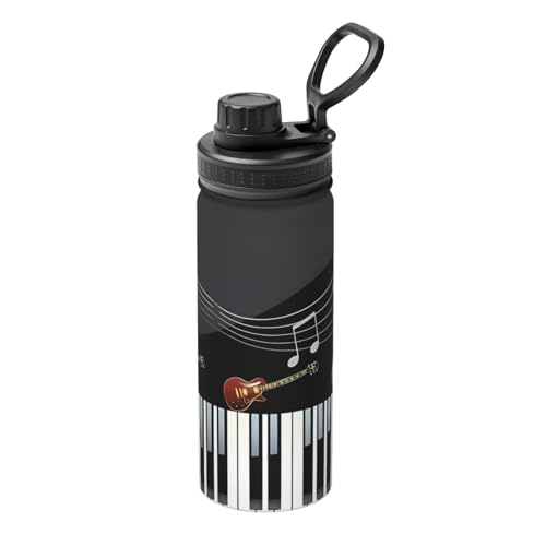 Isolierter Wasserkocher mit Gitarren-Klaviermuster, 530 ml, doppelwandige Thermoskanne für heiße und kalte Getränke, perfekt für Reisen, Camping Isolierter Wasserkocher mit Gitarren-Klaviermuster, 530 ml, doppelwandige Thermoskanne für heiße und kalte Getränke, perfekt für Reisen, Camping von JaoXer