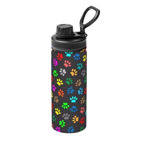 Isolierter Wasserkocher mit Hundepfotenabdruck, 530 ml, doppelwandige Thermoskanne für heiße und kalte Getränke, perfekt für Reisen, Camping, Schwarz Isolierter Wasserkocher mit Hundepfotenabdruck, 530 ml, doppelwandige Thermoskanne für heiße und kalte Getränke, perfekt für Reisen, Camping, Schwarz von JaoXer