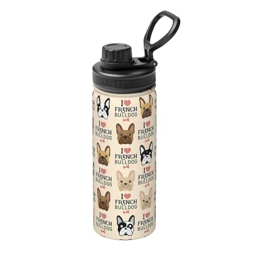 Isolierter Wasserkocher mit französischer Bulldogge, 530 ml, doppelwandige Thermoskanne für heiße und kalte Getränke, perfekt für Reisen, Camping Isolierter Wasserkocher mit französischer Bulldogge, 530 ml, doppelwandige Thermoskanne für heiße und kalte Getränke, perfekt für Reisen, Camping von JaoXer