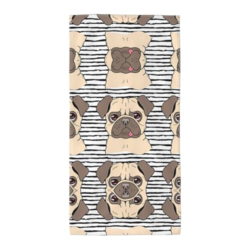 JaoXer 30,5 x 61 cm Strand-Pool-Handtuch für Damen und Herren – leichtes, wiederverwendbares, lustiges Handtuch mit lustigem Mops-Aufdruck für Bad, Fitnessstudio, Reisen, Sport JaoXer 30,5 x 61 cm Strand-Pool-Handtuch für Damen und Herren – leichtes, wiederverwendbares, lustiges Handtuch mit lustigem Mops-Aufdruck für Bad, Fitnessstudio, Reisen, Sport von JaoXer