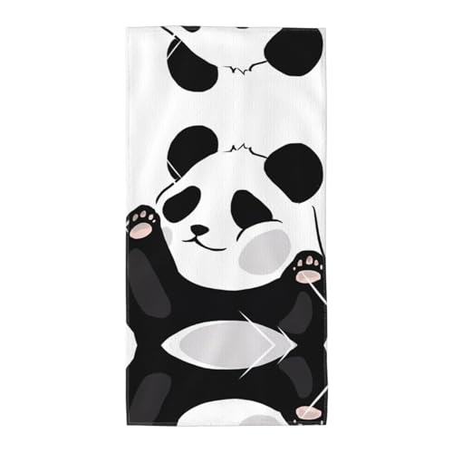 JaoXer 30,5 x 61 cm Strand-Pool-Handtuch für Damen und Herren – leichtes, wiederverwendbares Handtuch mit lustigem Panda-Druck für Bad, Fitnessstudio, Reisen, Sport von JaoXer