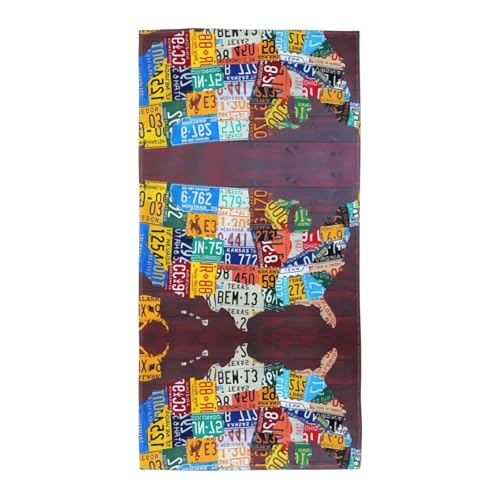 JaoXer 30,5 x 61 cm Strand-Pool-Handtuch für Damen und Herren – leichtes, wiederverwendbares Nummernschild-Kartendruck-Handtuch für Bad, Fitnessstudio, Reisen, Sport JaoXer 30,5 x 61 cm Strand-Pool-Handtuch für Damen und Herren – leichtes, wiederverwendbares Nummernschild-Kartendruck-Handtuch für Bad, Fitnessstudio, Reisen, Sport von JaoXer