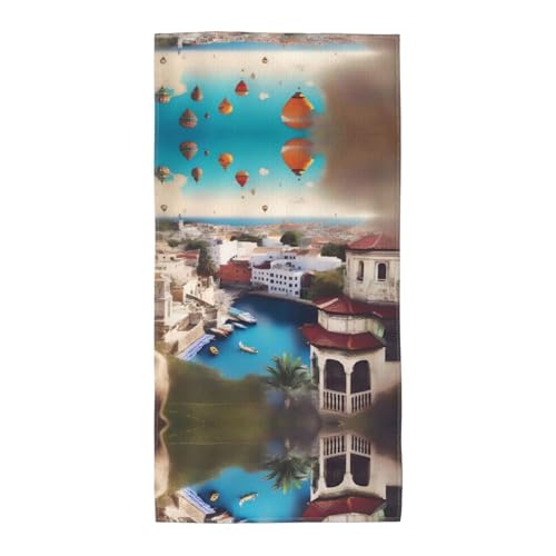 JaoXer 35,1 x 69,8 cm Strand-Pool-Handtuch für Damen und Herren – leicht, wiederverwendbar, ein Travel Dreams Print Handtuch für Bad, Fitnessstudio, Reisen, Sport von JaoXer