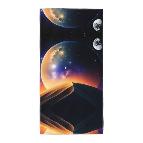 JaoXer 35,1 x 69,8 cm Strand-Pool-Handtuch für Damen und Herren – leicht, wiederverwendbar, mit Mond-Patte-Druck, Handtuch für Bad, Fitnessstudio, Reisen, Sport von JaoXer