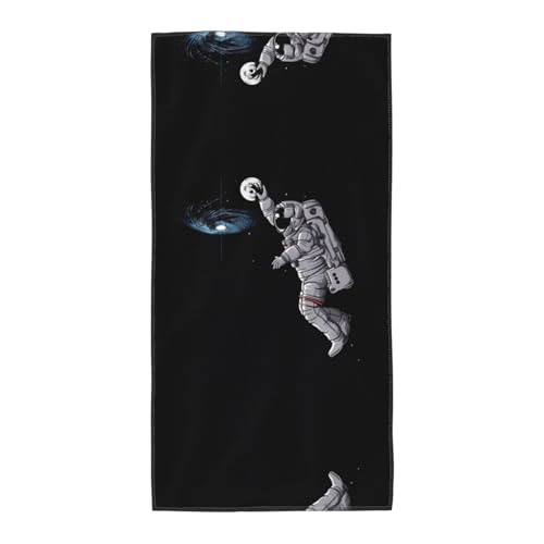 JaoXer 35,1 x 69,8 cm Strand-Pool-Handtuch für Damen und Herren – leichtes, wiederverwendbares Astronauten-Weltraum-Basketball-Handtuch für Bad, Fitnessstudio, Reisen, Sport von JaoXer