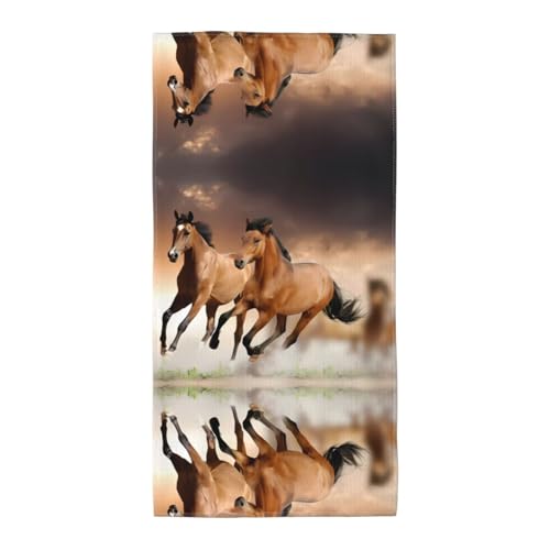 JaoXer 35,1 x 69,8 cm Strand-Pool-Handtuch für Damen und Herren – leichtes, wiederverwendbares Handtuch mit Pferdeaufdruck, für Bad, Fitnessstudio, Reisen, Sport von JaoXer
