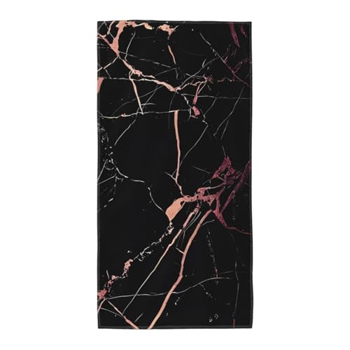 JaoXer 35,1 x 69,8 cm Strand-Pool-Handtuch für Damen und Herren – leichtes, wiederverwendbares Handtuch mit schwarzem Roségold-Marmor-Druck für Bad, Fitnessstudio, Reisen, Sport JaoXer 35,1 x 69,8 cm Strand-Pool-Handtuch für Damen und Herren – leichtes, wiederverwendbares Handtuch mit schwarzem Roségold-Marmor-Druck für Bad, Fitnessstudio, Reisen, Sport von JaoXer