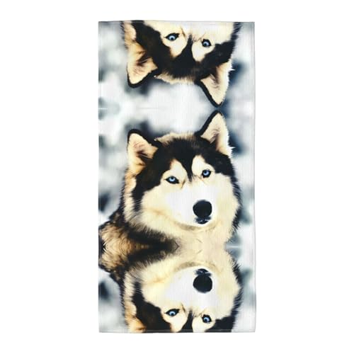 JaoXer 35,1 x 69,8 cm Strand-Pool-Handtuch für Damen und Herren – leichtes, wiederverwendbares Handtuch mit sibirischem Husky-Druck für Bad, Fitnessstudio, Reisen, Sport JaoXer 35,1 x 69,8 cm Strand-Pool-Handtuch für Damen und Herren – leichtes, wiederverwendbares Handtuch mit sibirischem Husky-Druck für Bad, Fitnessstudio, Reisen, Sport von JaoXer