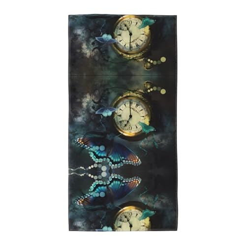 JaoXer 35,1 x 69,8 cm Strand-Pool-Handtuch für Damen und Herren – leichtes, wiederverwendbares Schmetterlings-Uhren-Handtuch für Bad, Fitnessstudio, Reisen, Sport JaoXer 35,1 x 69,8 cm Strand-Pool-Handtuch für Damen und Herren – leichtes, wiederverwendbares Schmetterlings-Uhren-Handtuch für Bad, Fitnessstudio, Reisen, Sport von JaoXer