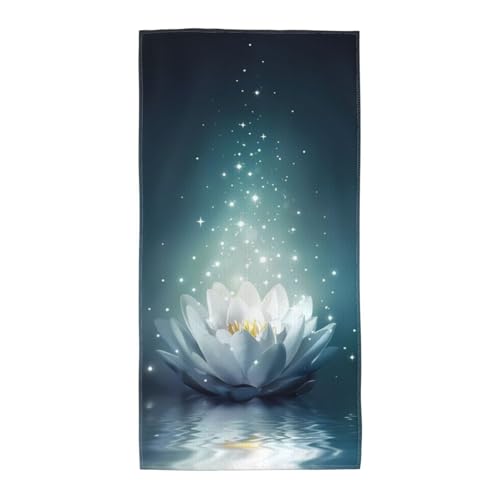 JaoXer 35,1 x 69,8 cm Strand-Pool-Handtuch für Damen und Herren – leichtes, wiederverwendbares magisches Lotus-Blumendruck-Handtuch für Bad, Fitnessstudio, Reisen, Sport von JaoXer