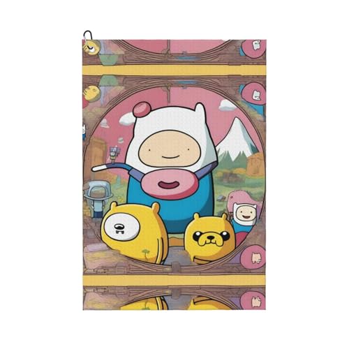 JaoXer Adventure Time Print Golfschlägerhandtuch für Damen & Herren - Tragbar mit Karabinerhaken - Perfekt für Sport, Yoga, Fitnessstudio, Strand JaoXer Adventure Time Print Golfschlägerhandtuch für Damen & Herren - Tragbar mit Karabinerhaken - Perfekt für Sport, Yoga, Fitnessstudio, Strand von JaoXer