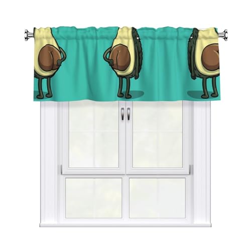 JaoXer Avocado-Vorhang, Volant, 137,2 x 45,7 cm, Fensterdekoration für Heimdekoration, perfekt für Badezimmer, Waschküche JaoXer Avocado-Vorhang, Volant, 137,2 x 45,7 cm, Fensterdekoration für Heimdekoration, perfekt für Badezimmer, Waschküche von JaoXer