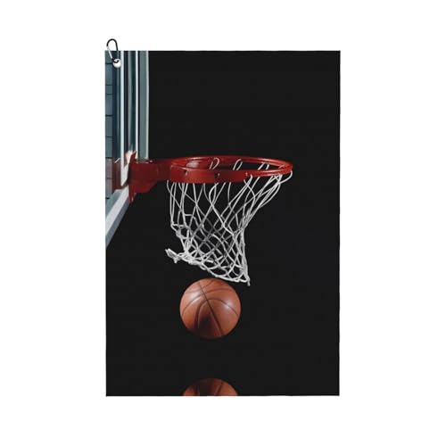 JaoXer Basketball Druck Golf Club Handtuch für Männer & Frauen - Tragbar mit Karabiner Clip - Perfekt für Sport, Yoga, Fitnessstudio, Strand JaoXer Basketball Druck Golf Club Handtuch für Männer & Frauen - Tragbar mit Karabiner Clip - Perfekt für Sport, Yoga, Fitnessstudio, Strand von JaoXer