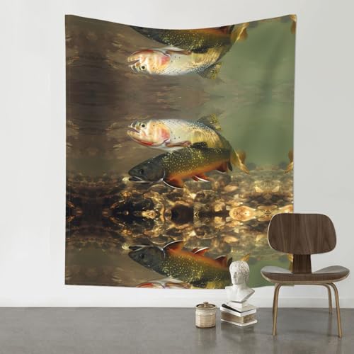 JaoXer Brook Tapisserie mit Forellenangeln, 152,4 x 129,5 cm, Raumdekoration, Kunstposter für Wohnzimmer, Schlafzimmer, minimalistischer Wandbehang JaoXer Brook Tapisserie mit Forellenangeln, 152,4 x 129,5 cm, Raumdekoration, Kunstposter für Wohnzimmer, Schlafzimmer, minimalistischer Wandbehang von JaoXer