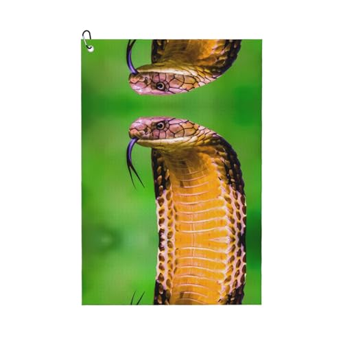 JaoXer Cobra Snake Print Golf Club Handtuch für Männer & Frauen - Tragbar mit Karabinerhaken - Perfekt für Sport, Yoga, Fitnessstudio, Strand JaoXer Cobra Snake Print Golf Club Handtuch für Männer & Frauen - Tragbar mit Karabinerhaken - Perfekt für Sport, Yoga, Fitnessstudio, Strand von JaoXer
