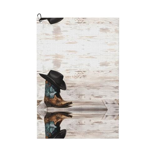 JaoXer Cowboyhut und Stiefel Druck Golf Club Handtuch für Männer & Frauen - Tragbar mit Karabinerhaken - Perfekt für Sport, Yoga, Fitnessstudio, Strand JaoXer Cowboyhut und Stiefel Druck Golf Club Handtuch für Männer & Frauen - Tragbar mit Karabinerhaken - Perfekt für Sport, Yoga, Fitnessstudio, Strand von JaoXer