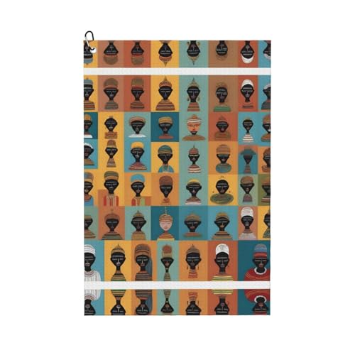 JaoXer Cultural Icons Print Golfschlägerhandtuch für Damen & Herren - tragbar mit Karabinerhaken - Perfekt für Sport, Yoga, Fitnessstudio, Strand von JaoXer