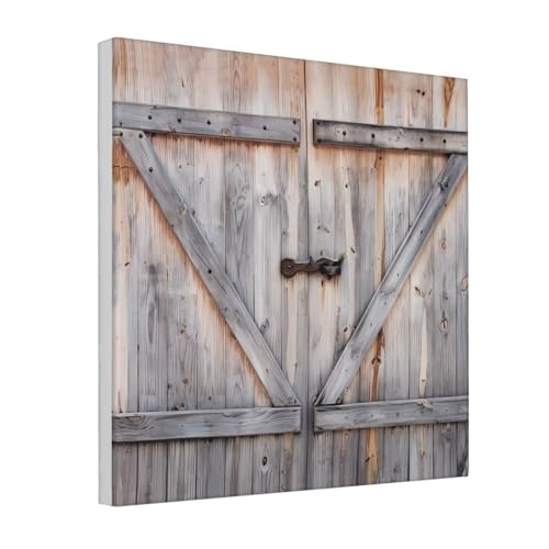 JaoXer Dekoratives Bild auf Leinwand, 30,5 x 30,5 cm, Landhausstil, Holztürdruck, Wandkunst, abstrakt, realistisch, Heimdekoration für Wohnzimmer, Schlafzimmer, Büro von JaoXer