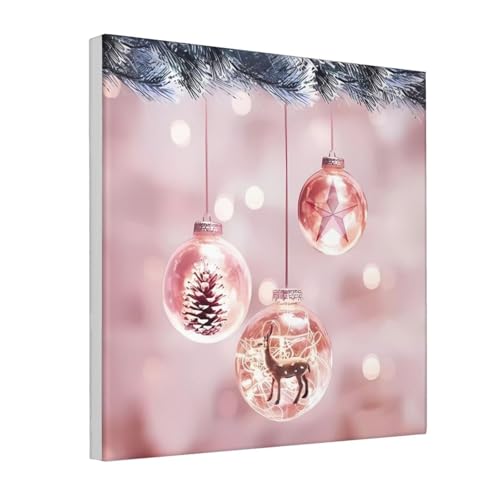 JaoXer Dekoratives Bild auf Leinwand, 30,5 x 30,5 cm, rosa Weihnachtskugel, Wandkunst, abstrakt, realistisch, Heimdekoration für Wohnzimmer, Schlafzimmer, Büro JaoXer Dekoratives Bild auf Leinwand, 30,5 x 30,5 cm, rosa Weihnachtskugel, Wandkunst, abstrakt, realistisch, Heimdekoration für Wohnzimmer, Schlafzimmer, Büro von JaoXer