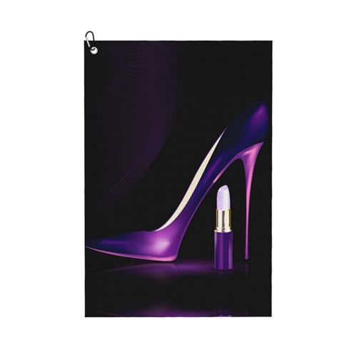 JaoXer Elegantes lila High Heels Druck Golf Club Handtuch für Damen & Herren - Tragbar mit Karabinerhaken - Perfekt für Sport, Yoga, Fitnessstudio, Strand JaoXer Elegantes lila High Heels Druck Golf Club Handtuch für Damen & Herren - Tragbar mit Karabinerhaken - Perfekt für Sport, Yoga, Fitnessstudio, Strand von JaoXer