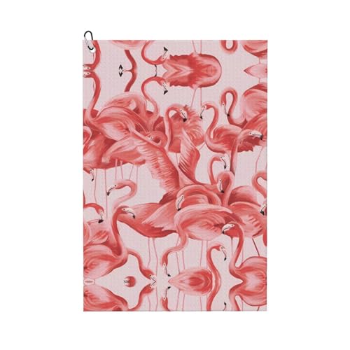 JaoXer Flamingo Druck Golf Club Handtuch für Männer & Frauen - Tragbar mit Karabiner Clip - Perfekt für Sport, Yoga, Fitnessstudio, Strand JaoXer Flamingo Druck Golf Club Handtuch für Männer & Frauen - Tragbar mit Karabiner Clip - Perfekt für Sport, Yoga, Fitnessstudio, Strand von JaoXer